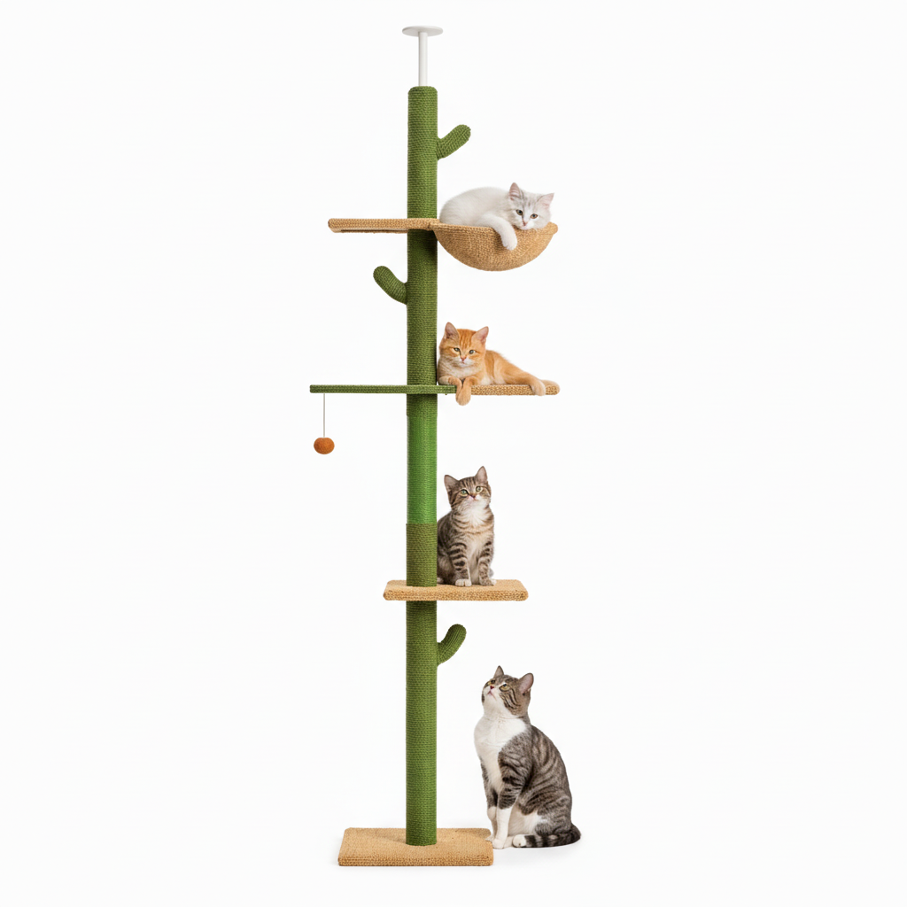 Arbre à chat Cactus Évasion avec griffoir et plateformes confortables