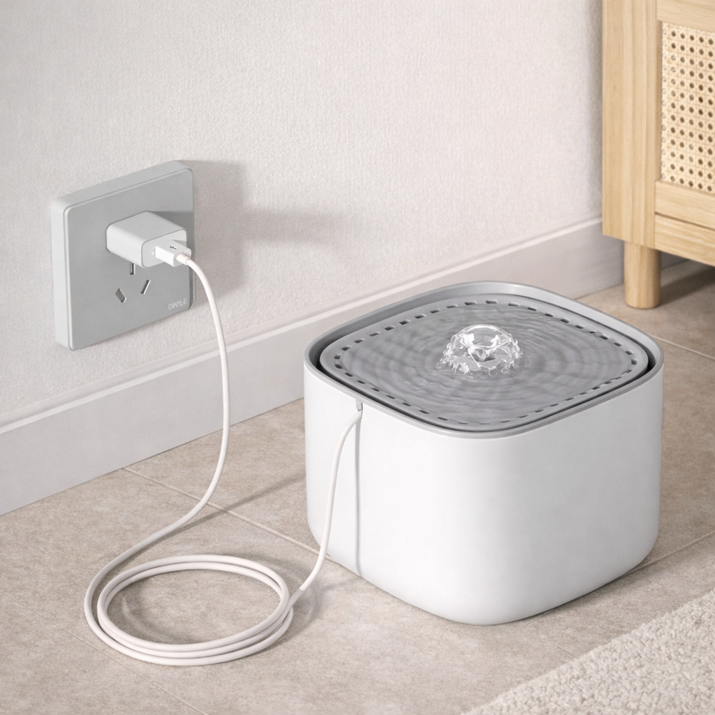 Fontaine à eau pour chat avec filtration et design moderne
