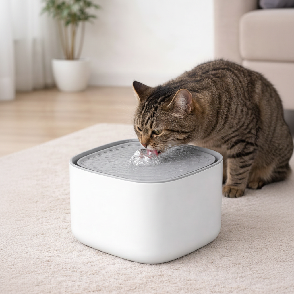 Fontaine à eau pour chat avec filtration et design moderne